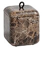 view 1 of 4 Marble Lidded Vanity Jar in Marr?n Emperador