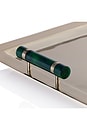 view 2 of 3 Spiga Serving Bar Tray in Gold & Green