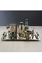 view 3 of 3 Spiga Serving Bar Tray in Gold & Green