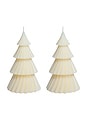 view 1 of 7 Twinkle Tree Candle Set Of 2 in Ivory