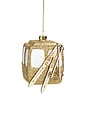 view 1 of 2 GÓNDOLA DORADA CON ADORNO DE ESQUÍS GOLDEN GONDOLA WITH SKIS ORNAMENT in 