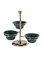 view 1 of 3 Monte Napoleone 3-tier Condiment Bowl Set in Polished Gold & Green
