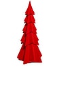 view 1 of 2 Small Flocked Decorative Tree in Red