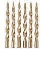 view 1 of 3 Lumiere Twist Formal Candle Set Of 6 in Metallic Gold
