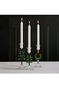 view 3 of 3 Holiday Wreath Taper Holder in Clear & Green