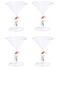 view 1 of 3 Snowman Sips Martini Glasses Set Of 4 in 