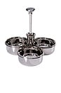 view 1 of 3 TRÍO DE CONDIMENTOS BASSO CON SOPORTE PARA PALILLOS DE CÓCTEL BASSO CONDIMENT TRIO WITH COCKTAIL PICK HOLDER in Polished Nickel