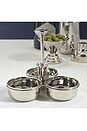 view 3 of 3 TRÍO DE CONDIMENTOS BASSO CON SOPORTE PARA PALILLOS DE CÓCTEL BASSO CONDIMENT TRIO WITH COCKTAIL PICK HOLDER in Polished Nickel