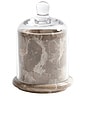 view 1 of 5 Marbella Scented Candle Jar With Cloche in Crema Fossil Marble