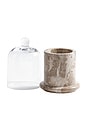 view 2 of 5 Marbella Scented Candle Jar With Cloche in Crema Fossil Marble
