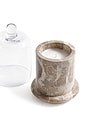 view 3 of 5 Marbella Scented Candle Jar With Cloche in Crema Fossil Marble
