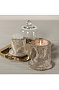 view 5 of 5 Marbella Scented Candle Jar With Cloche in Crema Fossil Marble