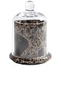 view 1 of 5 Marbella Scented Candle Jar With Cloche in Marrn Emperador Marble