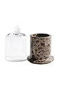 view 2 of 5 Marbella Scented Candle Jar With Cloche in Marrn Emperador Marble
