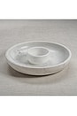view 2 of 2 Roma Chip And Dip Bowl in White Marble