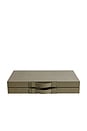 view 3 of 7 Geneva Backgammon Set in Dusty Green Leather