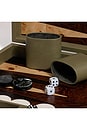 view 5 of 7 Geneva Backgammon Set in Dusty Green Leather