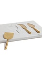 view 2 of 4 BANDEJA DE MÁRMOL CON JUEGO DE 3 UTENSILIOS PARA QUESO MARBLE TRAY WITH SET OF 3 CHEESE TOOLS in White