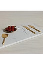 view 3 of 4 BANDEJA DE MÁRMOL CON JUEGO DE 3 UTENSILIOS PARA QUESO MARBLE TRAY WITH SET OF 3 CHEESE TOOLS in White