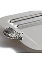 view 2 of 3 Cap Ferrat Shell Design Serving Tray in Polished Nickel