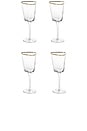 view 1 of 2 Aperitivo Triangular Wine Glasses Set Of 4 in Clear & Gold