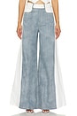 view 1 of 4 Perrie Wide Leg in White & Denim Blue