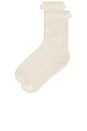 view 2 of 2 Lace Trim House Socks in Ivory