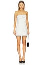view 2 of 5 Monica Strapless Mini Dress With Scarf in Ivory & Black Polkadot