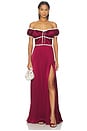 view 1 of 3 Darlene Off The Shoulder Gown in Oxblood