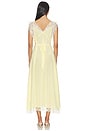 view 3 of 3 ROBE IRENE LACE TRIM MIDI in Yellow