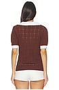 view 3 of 4 Rufus Pom Pom Sweater in Brown & Off White