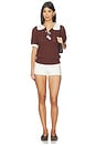 view 4 of 4 Rufus Pom Pom Sweater in Brown & Off White