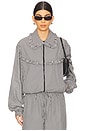 view 1 of 5 Archie Ruffle Trim Track Jacket in Black Gingham