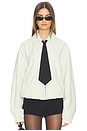 view 1 of 6 Kennedy Hotfix Tie Track Jacket in Ivory & Black