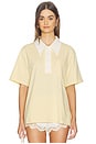view 1 of 5 Frank Oversized Collar Polo in Yellow & Ivory