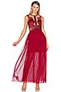 view 1 of 3 Hot Damn Gown in Bordeaux & Nude