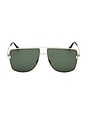 view 1 of 3 Eliott Metal Sunglasses in Shiny Rose Gold & Green Lens