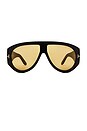view 1 of 3 LUNETTES DE SOLEIL BRONSON in Shiny Black & Brown