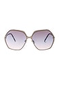 view 1 of 3 LUNETTES DE SOLEIL FONDA in Light Ruthenium & Gradient Blue