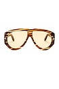 view 1 of 3 Bronson Sunglasses in Shiny Striped Havana