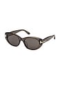 view 2 of 3 Oval Sunglasses in Shiny Transparent Mink & Smoke