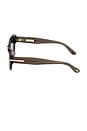 view 4 of 3 Oval Sunglasses in Shiny Transparent Mink & Smoke