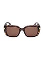 view 1 of 3 LUNETTES DE SOLEIL SQUARE in Shiny Dark Havana & Brown