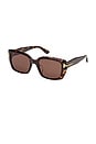view 2 of 3 LUNETTES DE SOLEIL SQUARE in Shiny Dark Havana & Brown