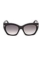 view 1 of 3 Joni Sunglasses in Shiny Black & Gradient Smoke