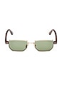 view 1 of 3 LUNETTES DE SOLEIL LIAM in Shiny Rose Gold & Vintage Green