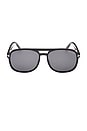 view 1 of 3 LUNETTES DE SOLEIL ROSCO in Shiny Black, Eco, & Smoke