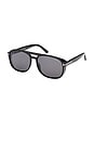 view 2 of 3 LUNETTES DE SOLEIL ROSCO in Shiny Black, Eco, & Smoke