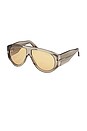view 2 of 3 GAFAS DE SOL BRONSON in Shiny Transparent Olive