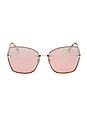 view 1 of 3 Nickie Sunglasses in Shiny Rose Gold & Rose Havana